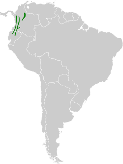 Distribución geográfica del vireón piquinegro.