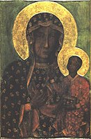An icon of the Black Madonna of Cz?stochowa, one of the national symbols of Poland.