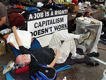 A man at the protest event Occupy Wall Street Day 9 Occupy Wall Street September 25 2011 Shankbone 25.JPG