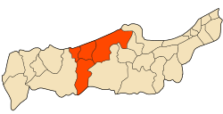 Mapa do distrito dentro da província de Tipasa