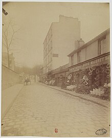 Rue du Repos photographiée par Eugène Atget (1900 ou 1901).