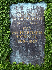 Eva van Hoboken-Hommel (1905–1987) Tänzerin, Schriftstellerin. Grab auf dem Friedhof Witikon, Zürich