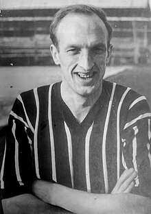 Ex Sunderland player, Charlie Fleming for Bath City in 1961