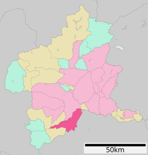 Lage Fujiokas in der Präfektur