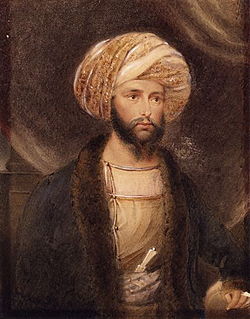 General Sir James Abbott dressed as an Indian noble by B. Baldwin 1841.jpg