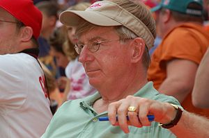 George Will takes in the game as the Washingto...