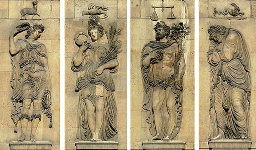 The Four Seasons by Jean Goujon, (c.1547) Musée Carnavalet, Paris