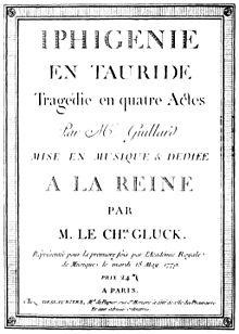 Титульный лист партитуры, 1779