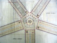 An 1880s architectural drawing by John Frederick Adolphus McNair depicts a proposed prison at Outram, Singapore, that was never built. J F A McNair, architectural drawing of a proposed prison at Outram, Singapore (1880s).jpg