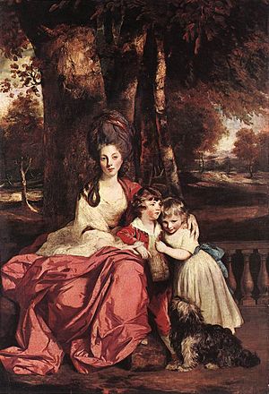 Joshua Reynolds - lordino Elizabeth Delmé kaj ŝiaj Infanoj - WGA19337.jpg