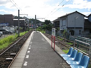Station entrance and platform