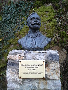Dragutin Gorjanović-Kramberger - busto de la naturscienculo kroata en Krapina