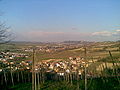 Panorama dalle colline di Santa Giuletta. In basso la località Rovere (Santa Giuletta), poi Redavalle, Broni e, infine, il punto più settentrionale di tutto l'Appennino, a Montebruciato (Frazione di Canneto Pavese).