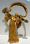 Le Jeu de l'echarpe (Dancer with scarf), by Agathon Leonard, before 1901, Susse Freres, Paris, gilt bronze - Hessisches Landesmuseum Darmstadt - Darmstadt, Germany - DSC00944.jpg