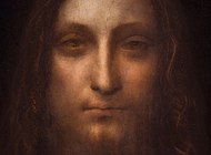 Detail of Christ's face. Over cleaning resulted in abrasion over the entire painting, especially in the face and hair of Christ.[39]