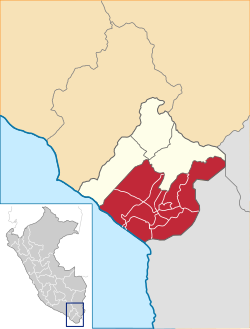 Location of Tacna in the Tacna Region