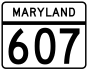 Maryland Route 607 marker