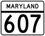 Maryland Route 607 marker