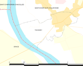 Poziția localității Thoissey