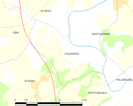 Mapa obce Crazannes