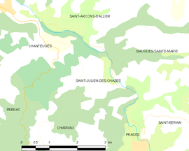 Mapa obce Saint-Julien-des-Chazes