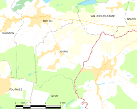 Mapa obce Ohain