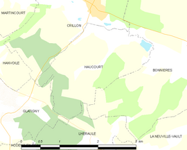 Mapa obce Haucourt