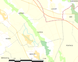 Mapa obce Livron