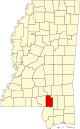 Округ Ламар на карте штата.
