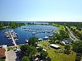 Pobrežie Michiganského jazera v prístavnom meste Escanaba v štáte Michigan