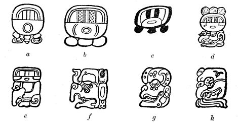 Fig. 29. Signs for the tun: a-d, Normal forms; e-h, head variants.