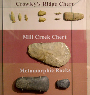 A large biface hoe made from Mill Creek chert ...