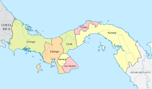 Departamentos existentes en el istmo de Panamá entre 1855-1858.