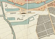 Op het Plan van Aanleg en Uitbreiding der Gemeente Groningen van Bert Brouwer uit ca. 1880 is links het Hoornsediep met de spoorhaven en ten zuiden daarvan de vermoedelijk nooit gerealiseerde kolk te zien. In het midden de omtrek van Rozenburg en rechts het Davidstraatkwartier met niet gerealiseerde uitbreidingen ten zuiden daarvan.