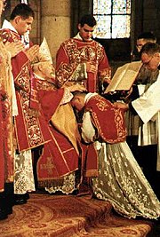 Ordination of a Catholic priest (pre-1968 form of the Roman Rite). Priestly ordination.jpg