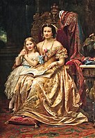 Η βασίλισσα Μαρία του Ανόβερο και η κόρη της Μαρία (1866)