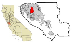 Location in Santa Clara County and the U.S. state of California