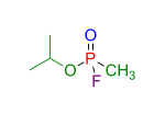 Sarin (vereinfachte Strukturformel ohne Berücksichtigung der Stereochemie am Phosphoratom)