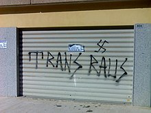 Anti-transgender graffiti in Rome's Municipio VIII district Scritte Naziste Roma 28-07-07 1746.jpg