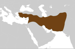 The empire at its greatest extent prior to the Seleucid–Mauryan war[disputed – discuss]