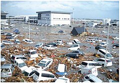 津波襲来により水没した空港敷地 （2011年3月11日）