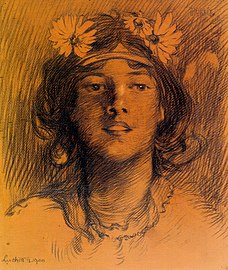 Young woman by Ștefan Luchian, drawing for the cover the Ileana Magazine