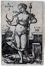 De moan (luna) as heësjer va de kreef - Hans Sebald Beham, 1539