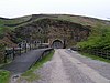 The remains of Woodhead Station and the tunnel portal