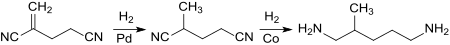 Synthese von 2-Methyl-1,5-diaminopentan aus 2-Methylenglutaronitril