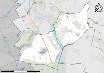 Carte montrant en couleurs le relief d'une commune