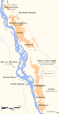Map of Abbasid Samarra Abbasid Samarra Map.svg