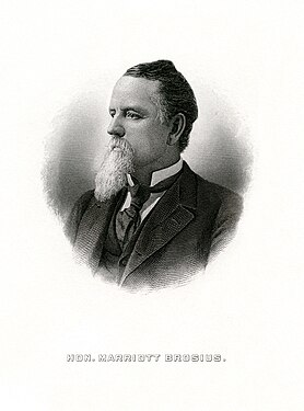 Bureau of Engraving and Printing portrait of United States Representative Marriott H. Brosius, who served during the American Civil War, prepared by Godot13