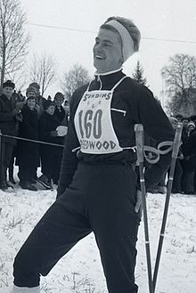Barbro Martinsson vid tävling i Sverige (1960-talet).
