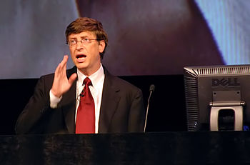 Bill Gates giving a presentation.
